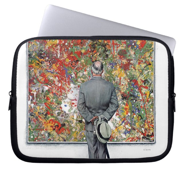 Art Connoisseur van Norman Rockwell Laptop Sleeve (Voorkant)