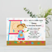 Art & Craft Birthday Party Kaart (Staand voorkant)