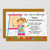 Art & Craft Birthday Party Kaart (Voorkant / Achterkant)