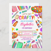 Art Craft Paint Birthday Party Kaart (Voorkant / Achterkant)