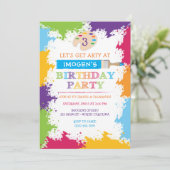 Art Craft Paint Birthday-uitnodiging Kaart (Staand voorkant)