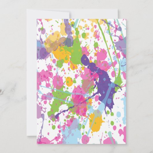 Art Craft Paint Birthday-uitnodiging Kaart (Achterkant)