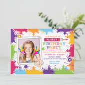 Art Craft Paint Birthday-uitnodiging Kaart (Staand voorkant)