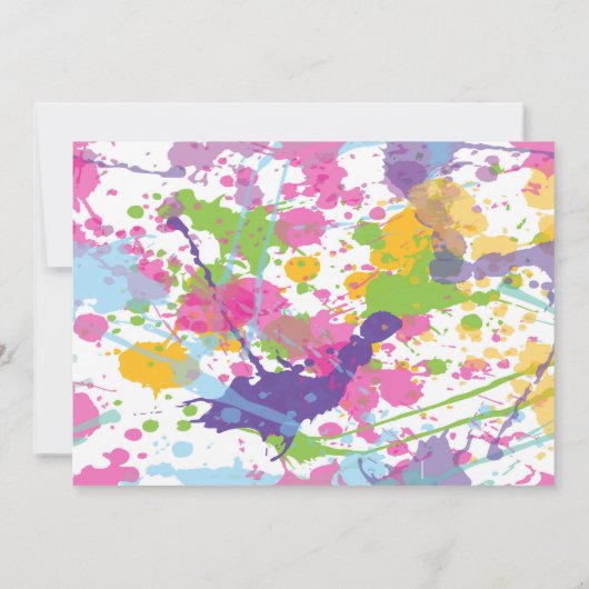 Art Craft Paint Birthday-uitnodiging Kaart (Achterkant)