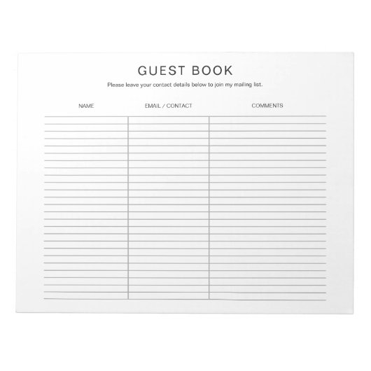 Art Craft Show Exhibit Fair Guestbook Notitieblok (Voorkant)