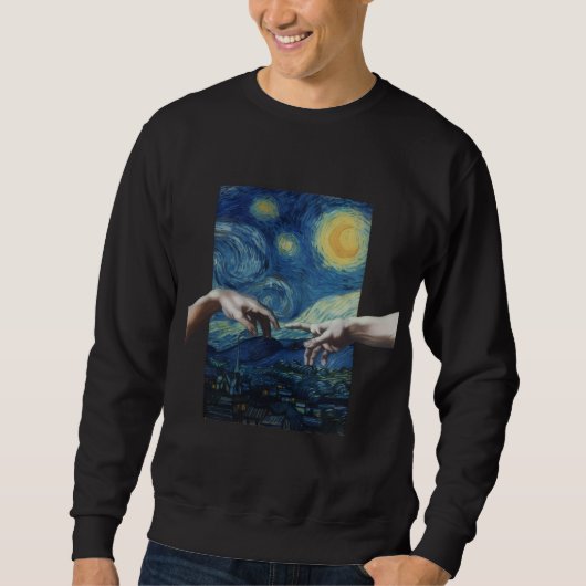 Art Creation Hands Starry Night Sweatshirt (Voorkant)