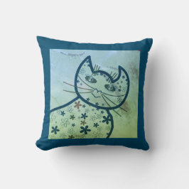 Art, Cute Cat Clipart Kussen