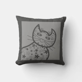 Art, Cute Cat Clipart Kussen