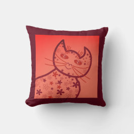 Art, Cute Cat Clipart Kussen