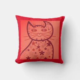 Art, Cute Cat Clipart Kussen
