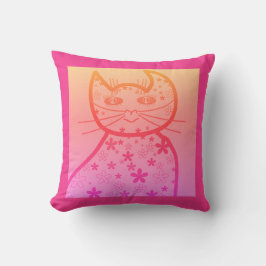 Art, Cute Cat Clipart Kussen