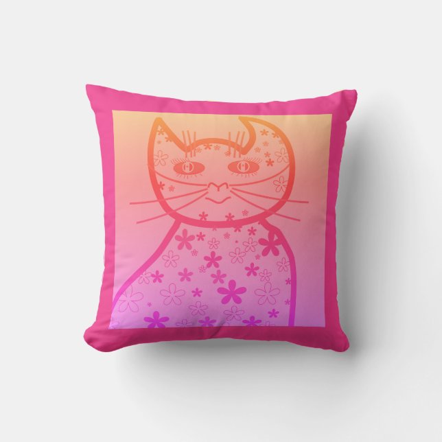 Art, Cute Cat Clipart Kussen (Voorkant)