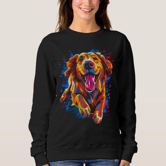 Art Cute Golden Retriever Dog Trui (Voorkant)