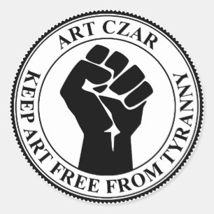 Art Czar - Vuistafdichting - Ronde Sticker