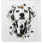 Art Dalmatiaanse Waterverf, Cute Dalmatian Dog Fac Douchegordijn (Voorkant)