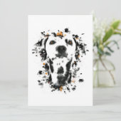 Art Dalmatiaanse Waterverf, Cute Dalmatian Dog Fac Feestdagenkaart (Staand voorkant)
