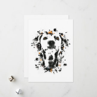 Art Dalmatiaanse Waterverf, Cute Dalmatian Dog Fac Feestdagenkaart