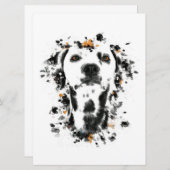Art Dalmatiaanse Waterverf, Cute Dalmatian Dog Fac Menu (Voorkant / Achterkant)