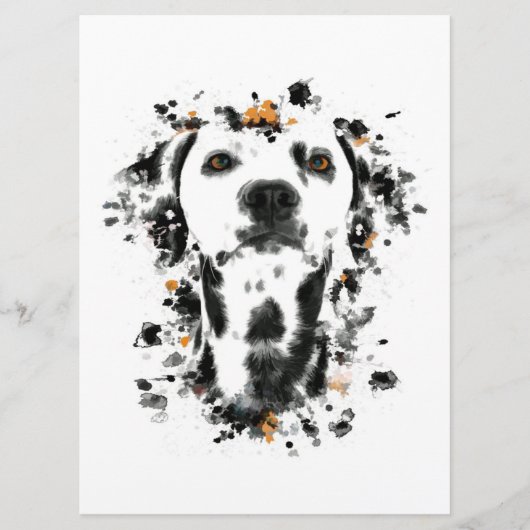 Art Dalmatiaanse Waterverf, Cute Dalmatian Dog Fac Menu (Voorkant)
