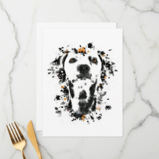 Art Dalmatiaanse Waterverf, Cute Dalmatian Dog Fac Menu
