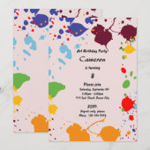 Art de achtste uitnodiging van de Birthday Party (Voorkant / Achterkant)