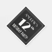 Art Deco 12th Birthday Party met aangepaste naam Servet (Hoek)