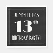 Art Deco 13th Birthday Party met aangepaste naam Servet (Voorkant)