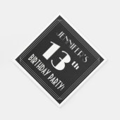 Art Deco 13th Birthday Party met aangepaste naam Servet (Hoek)