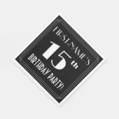 Art Deco 15th Birthday Party met aangepaste naam Servet (Hoek)