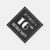 Art Deco 16th Birthday Party met aangepaste naam Servet (Hoek)