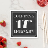 Art Deco 17th Birthday Party met aangepaste naam Servet (Insitu)