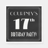 Art Deco 17th Birthday Party met aangepaste naam Servet (Voorkant)