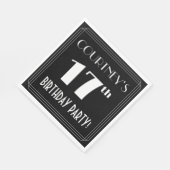 Art Deco 17th Birthday Party met aangepaste naam Servet (Hoek)