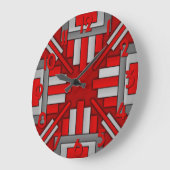 Art Deco 1920: Geometric Red-Grey Grote Klok (Hoek)