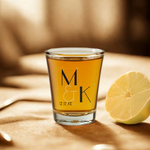 Art Deco 1920 Huwelijk Save The Date Shot Glass Glas