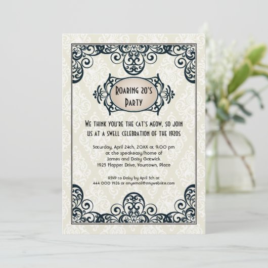 Art. Deco 1920 Kaart (Staand voorkant)