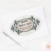 Art. Deco 1920 Ovale Sticker (Envelop)