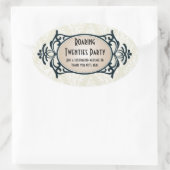 Art. Deco 1920 Ovale Sticker (Tas)