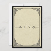 Art Deco 1920 Red Rose bruiloft Kaart (Achterkant)