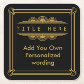 Art Deco 1920 stijl gepersonaliseerd onderzetter (Voorkant)
