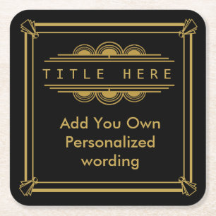 Art Deco 1920-stijl gepersonaliseerd onderzetter