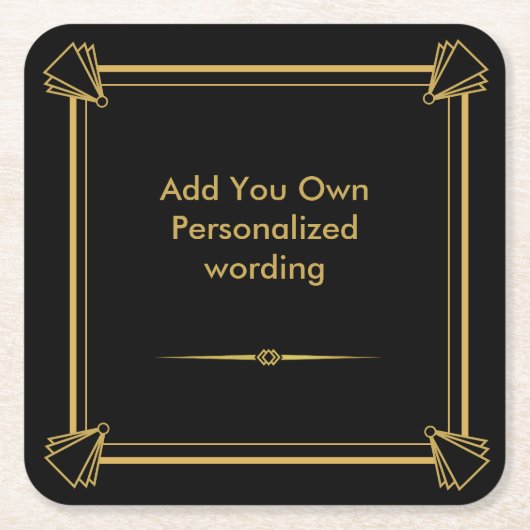 Art Deco 1920 stijl gepersonaliseerd onderzetter (Voorkant)