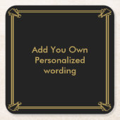 Art Deco 1920-stijl gepersonaliseerd onderzetter (Voorkant)