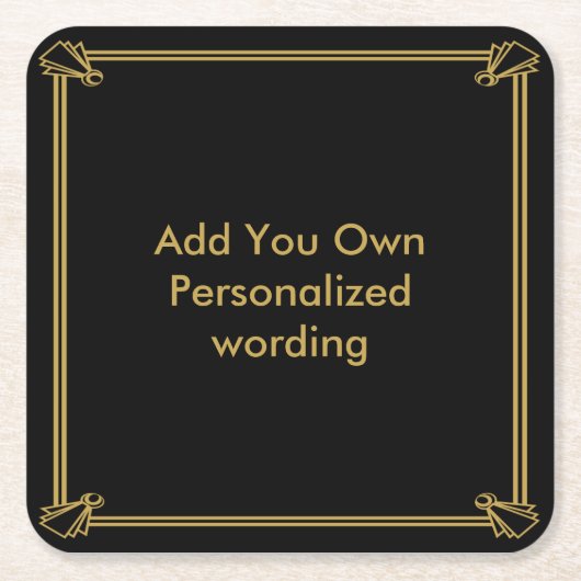 Art Deco 1920-stijl gepersonaliseerd onderzetter (Voorkant)