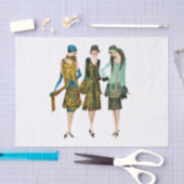 Art Deco 1920 Vrouwen uit op de stad Tissuepapier (Craft)