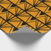 Art Deco 1920s Amber & Black Geometric Cadeaupapier (Hoek)