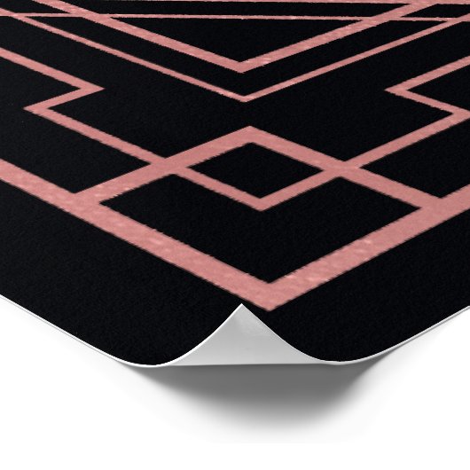 Art Deco 1920s Black and Roos Gold Welcome Sign Poster (Hoek)