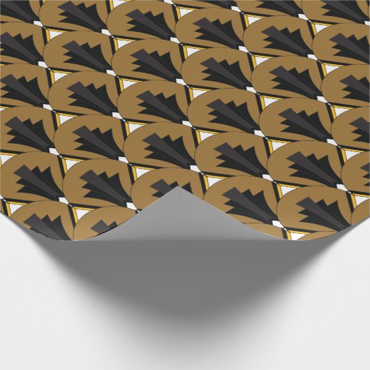  art Deco 1920s Bronze & zwarte finales Cadeaupapier (Hoek)