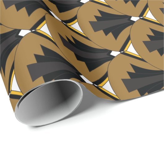  art Deco 1920s Bronze & zwarte finales Cadeaupapier (Rol Hoek)