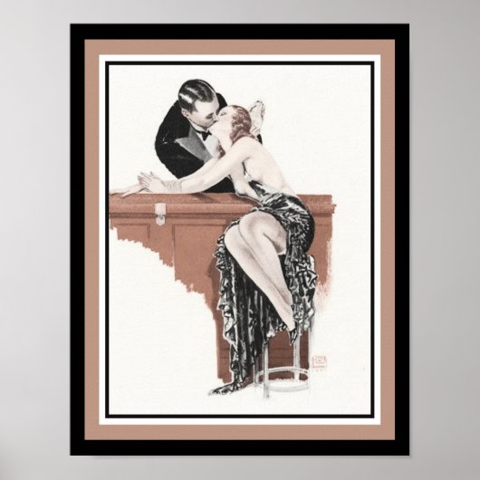 Art Deco 1920's "Cocktail Bar" Poster (Voorkant)